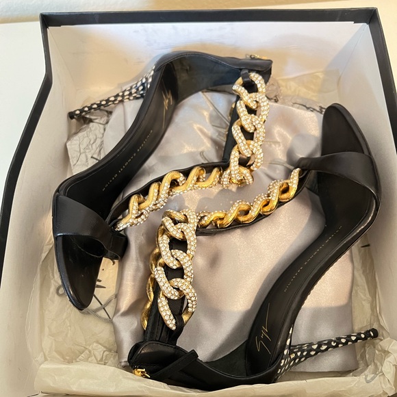 Chaussures Giuseppe Zanotti Taille 46 - Diamants, Doré, Avec Boîte